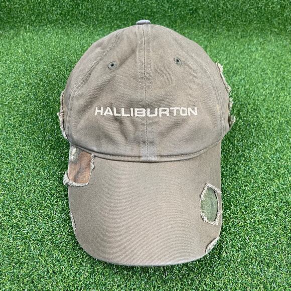 Vintage Halliburton Brown Distressed Adjustable Baseball Cap